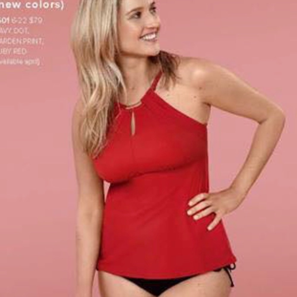 Ruby Ribbon Bali RUBY RED Tankini Top NEW $79